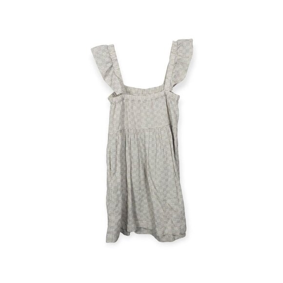 Madewell Cream Flutter-Sleeve Square-Neck Mini Dress in Striped Jacquard SZ S - Picture 2 of 7